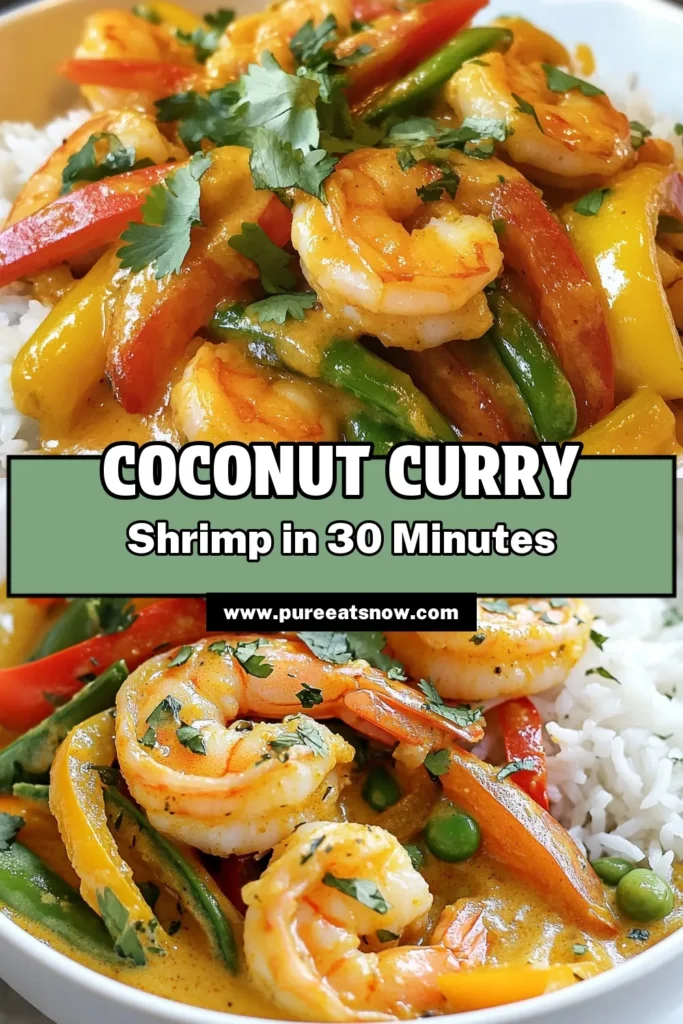 Discover the vibrant flavors of this easy coconut shrimp recipe that combines fresh ingredients with rich coconut milk and zesty Thai spices. This coconut curry shrimp is not only a savory delight but also a healthy shrimp recipe perfect for busy weeknights. Impress your loved ones with this quick Thai shrimp curry that’s ready in just 30 minutes! Save this recipe now for a delicious meal! #CoconutCurryShrimp #ShrimpCurryRecipe #EasyCoconutShrimp #HealthyShrimpRecipes