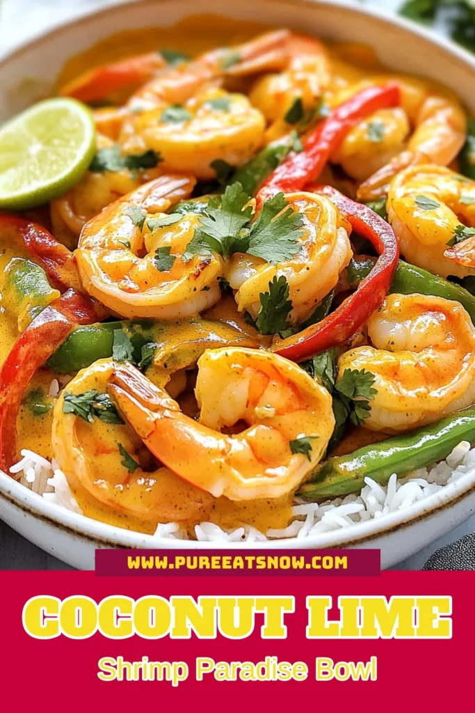 Discover the deliciousness of Coconut Lime Shrimp Curry with this simple shrimp curry skillet recipe! This easy coconut curry combines fresh shrimp and vibrant vegetables in a creamy coconut milk base, perfect for a quick shrimp dinner. Experience the burst of flavors with lime and red curry paste that's ready in just 25 minutes. Save this seafood curry recipe for your next meal! #CoconutLimeShrimpCurry #ShrimpCurrySkillet #EasyCoconutCurry #QuickShrimpDinner