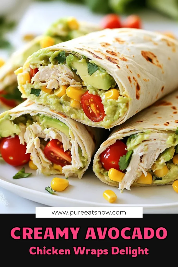 Discover the delightful Avocado Ranch Chicken Wraps, an easy chicken wrap recipe that packs a flavor punch! These healthy avocado wraps are perfect for quick dinner ideas and kid-friendly meals. Made with shredded chicken, creamy avocado, and fresh veggies, it's a nutritious option that's ready in just 15 minutes. Don't miss out on satisfying your cravings—save this recipe for your next meal! #ChickenWraps #HealthyDinner #QuickRecipes #AvocadoLovers