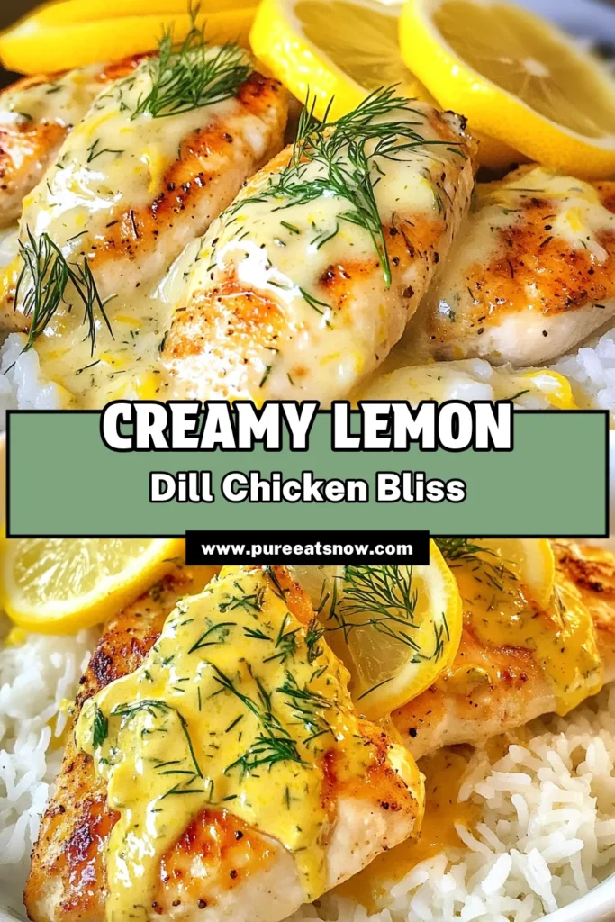 Discover the delightful flavors of creamy lemon dill chicken, a perfect choice for an easy chicken dinner recipe. This skillet chicken with lemon cream combines juicy chicken breasts with a zesty lemon dill sauce for chicken that's both rich and refreshing. Ideal for busy weeknights, you'll love the quick prep and savory outcome. Don't miss out on this fantastic dish—save it now! #CreamyLemonDillChicken #EasyChickenRecipes #ChickenWithCream #LemonDillSauce