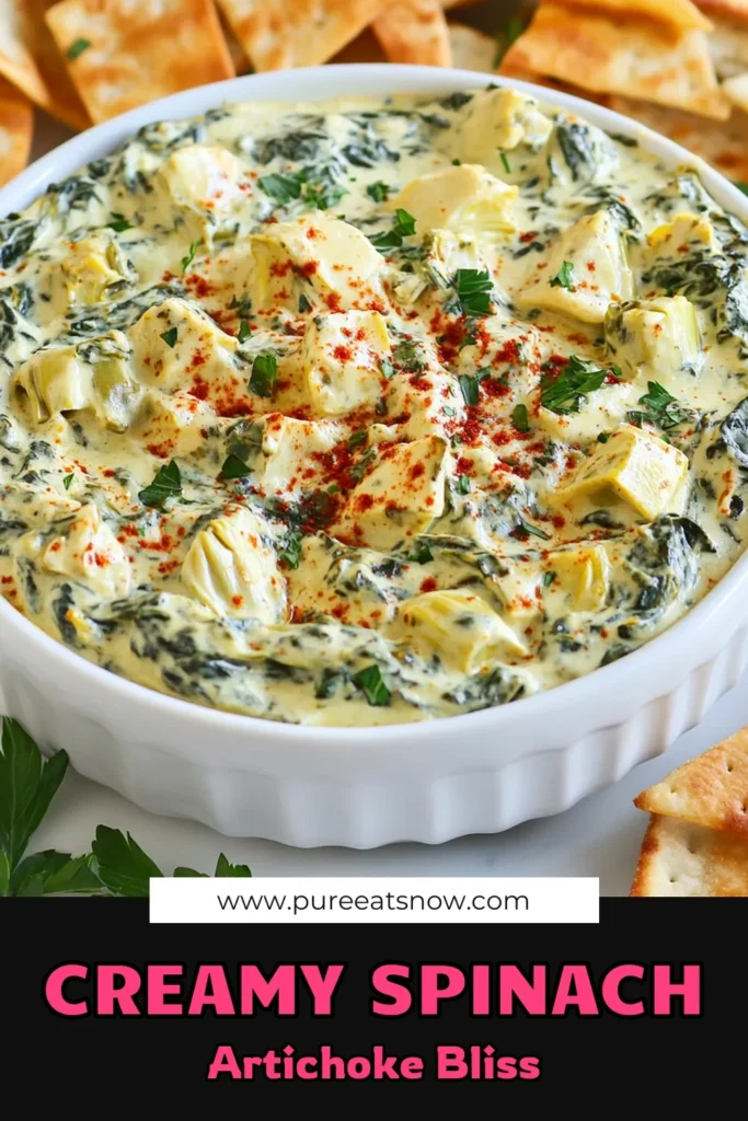 Looking for a delicious and healthy snack? Try this creamy vegan spinach artichoke dip! Packed with flavor, this plant-based dip combines fresh spinach and artichokes with a cashew base for a delightful treat. Perfect for gatherings, this easy creamy vegan dip recipe can be enjoyed with pita chips or veggies. Make it your go-to for healthy vegan appetizers. Save this recipe to impress your friends! #VeganSpinachArtichokeDip #PlantBasedDip #HealthyVeganAppetizers #CashewArtichokeDip