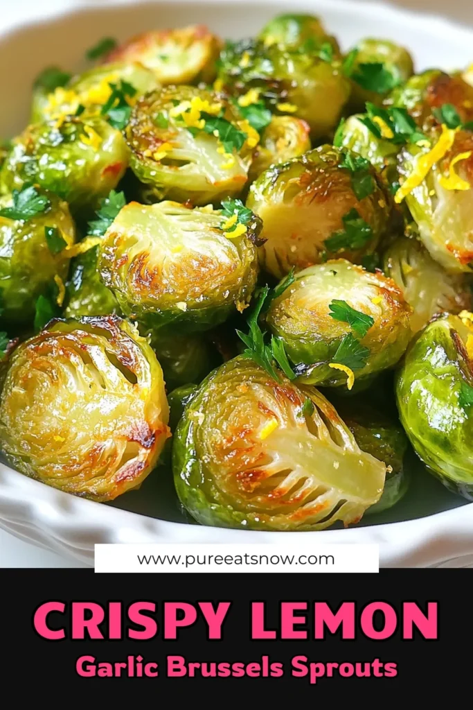 Discover the perfect addition to your dinner table with this Lemon Garlic Roasted Brussels Sprouts recipe! These lemon garlic Brussels sprouts are an easy Brussels sprouts side dish that’s both healthy and delicious. Tossed with fresh garlic and zesty lemon, this roasted Brussels sprouts recipe is sure to impress. Enjoy a nutritious vegetable side dish that complements any meal. Save this lemon garlic vegetable recipe for a flavorful twist! #BrusselsSprouts #HealthyRecipes #VegetableSideDish #EasyRecipes