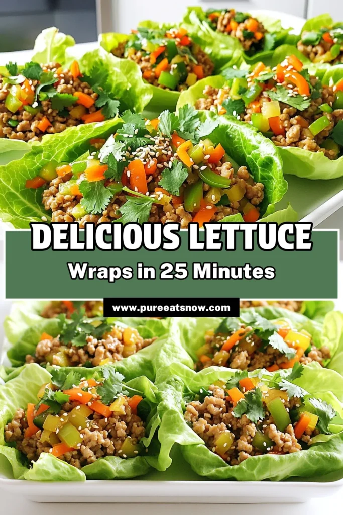 Discover the deliciousness of Sesame Ginger Chicken Lettuce Wraps! This quick and easy recipe features flavorful ground chicken combined with fresh veggies and zesty sesame oil, all wrapped in crisp lettuce for a healthy meal. Perfect for lunch or dinner, these wraps are not only tasty but also fun to make. Click through for the full recipe and impress your family tonight! #LettuceWraps #HealthyRecipes #ChickenRecipes #MealPrep