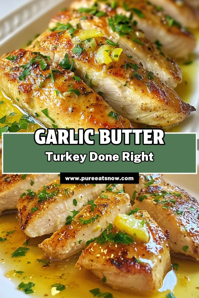 Discover how to make a mouthwatering Garlic Butter Turkey Tenderloin with this easy turkey recipe. This oven-baked turkey tenderloin is packed with flavor and easy to prepare, making it perfect for any dinner. Juicy turkey tenderloin infused with garlic and herbs is sure to impress your family and friends. Save this recipe for a delightful meal that’s both simple and delicious! #GarlicButterTurkeyTenderloin #EasyTurkeyRecipe #GarlicButterRecipes #OvenBakedTurkeyTenderloin