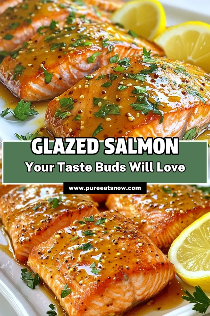 Discover the deliciousness of honey mustard glazed salmon with our easy salmon recipes that make healthy dinners a breeze. This baked salmon with honey mustard combines sweet and tangy flavors for a perfect weeknight meal. In just 25 minutes, you can whip up this salmon fillets recipe that your family will love. Try it tonight for a tasty twist on healthy eating! Save and share if you love this recipe! #HoneyMustardSalmon #EasySalmonRecipes #HealthyDinner #BakedSalmon