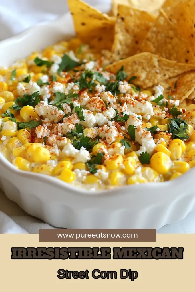 Discover the irresistible flavor of Mexican street corn dip with this easy corn dip recipe! Made with grilled corn, creamy dip with feta, and fresh cilantro, this delicious treat is perfect for gatherings. Simply mix the grilled corn with a blend of cream cheese, sour cream, and seasonings, then chill for a delightful appetizer. Don't miss out—save this Mexican street corn dip and impress your friends! #MexicanStreetCornDip #EasyCornDip #GrilledCornDip #AppetizerRecipes