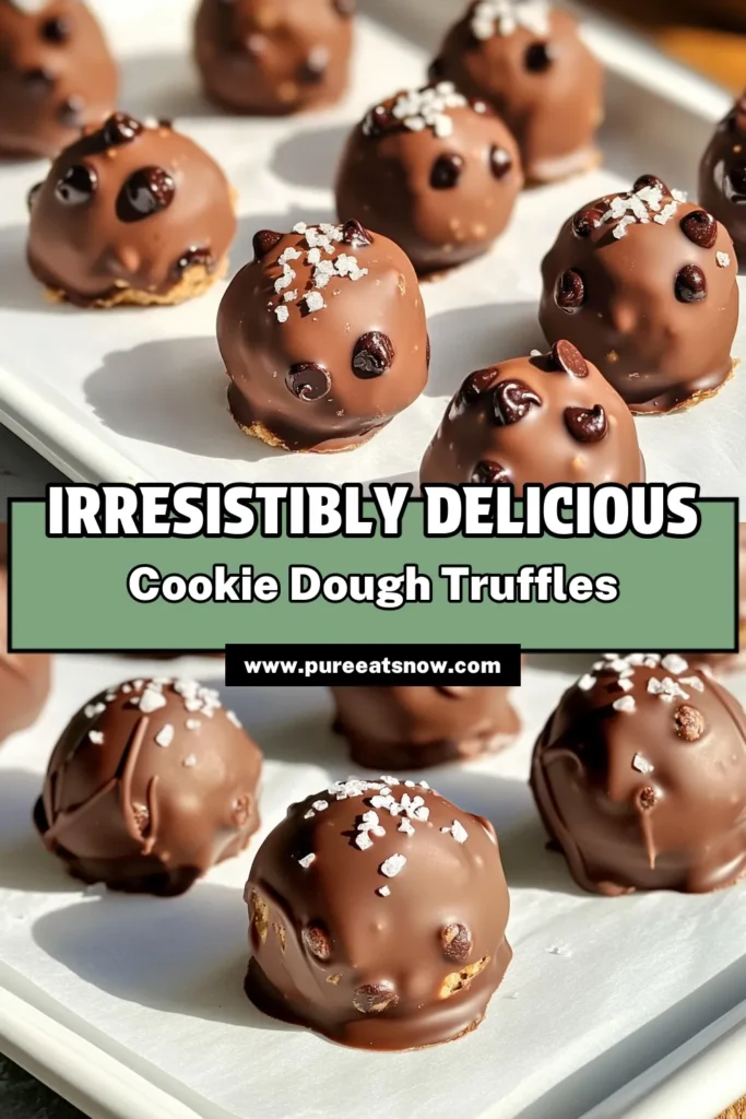 Indulge in the deliciousness of Chocolate Chip Cookie Dough Truffles! These bite-sized treats combine buttery cookie dough, sweetened condensed milk, and rich chocolate for an irresistible dessert. Perfect for any occasion, they are easy to make and sure to impress your friends and family. Click through to discover the full recipe and satisfy your sweet tooth today! #ChocolateChipCookies #CookieDoughTruffles #DessertRecipes #SweetTreats