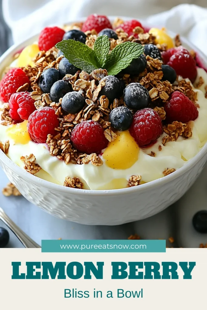 Indulge in a refreshing treat with this Lemon Berry Cheesecake Salad! This easy no-bake cheesecake salad recipe combines creamy cheesecake goodness with fresh berries for a delightful and healthy dessert. Perfect for summer gatherings, this creamy cheesecake salad is layered with crunchy granola for added texture. Enjoy a guilt-free dessert with berries that everyone will love. Save this delicious recipe and impress your friends! #CheesecakeSalad #FruitDessert #HealthyDessert #NoBakeRecipes