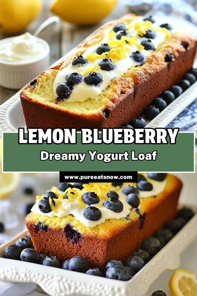 Indulge in this delicious Lemon Blueberry Greek Yogurt Loaf! This easy Lemon Dessert is the perfect blend of zesty lemon and juicy blueberries, making it a moist Blueberry Bread you'll love. With its Healthy Blueberry Cake twist using Greek yogurt, this Greek Yogurt Loaf Recipe is a must-try! Perfect for brunch or an afternoon snack. Save this recipe and enjoy a slice today! #LemonBlueberryBread #HealthyDesserts #GreekYogurtLoaf #BakingJoy