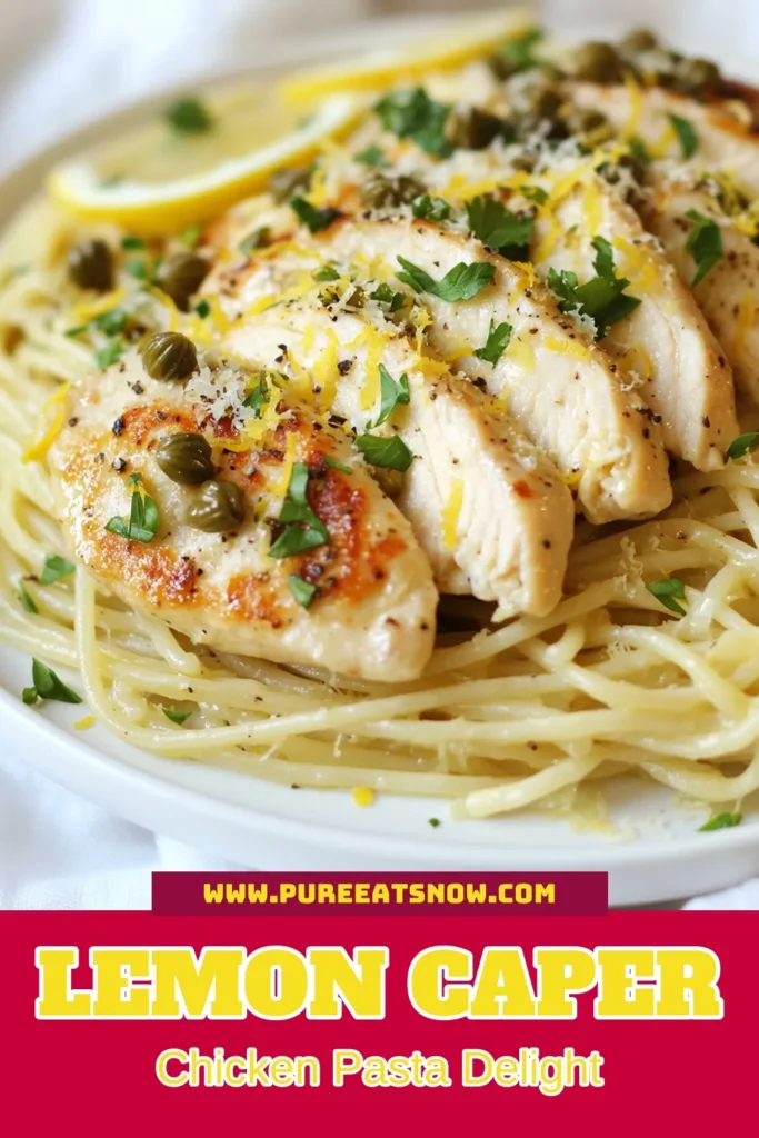 Discover the delight of this Lemon Caper Chicken Piccata Pasta recipe, a quick lemon pasta dish perfect for an easy chicken dinner. Enjoy tender chicken breast in a rich lemon and caper sauce, tossed with spaghetti for a meal that’s both flavorful and satisfying. This easy chicken dinner recipe is sure to impress. Click to save this Lemon Caper Chicken Piccata masterpiece for your next meal! #ChickenPiccataPastaRecipe #LemonCaperChickenPiccata #EasyChickenDinner #QuickLemonPastaDish