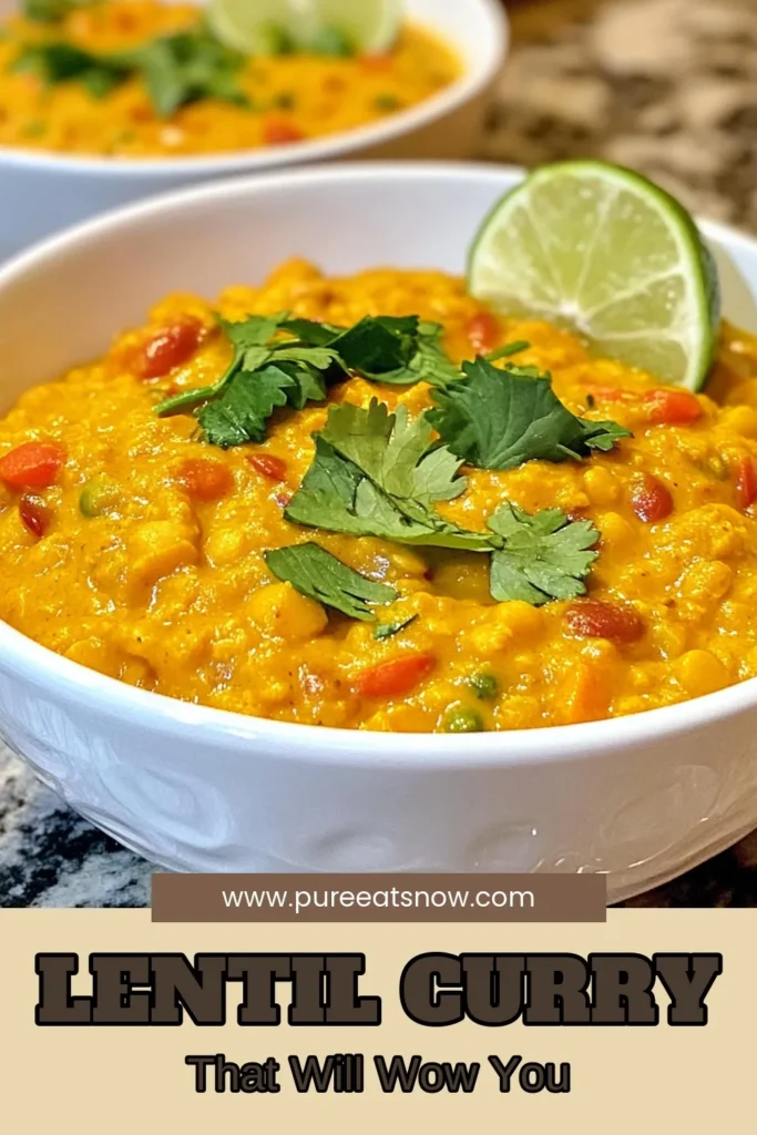 Discover the ultimate creamy coconut lentil curry that’s not just delicious but also a healthy vegan delight! This easy coconut milk curry is made with vibrant red lentils, aromatic spices, and red curry paste for an explosion of flavors. Perfect for a quick weeknight dinner, this vegan lentil curry recipe is both comforting and nourishing. Don't miss out – save this recipe now and impress your friends! #VeganCurry #CoconutMilk #HealthyEating #CurryRecipes