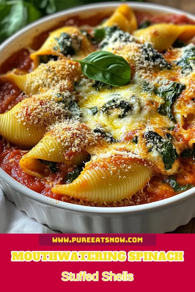 Discover a delicious way to enjoy vegetarian pasta dishes with these Spinach Mushroom Stuffed Shells. This easy baked stuffed shells recipe features ricotta filled jumbo shells, fresh spinach, and savory mushrooms that create a delightful meatless meal. Perfect for family dinners or meal prep, this mushroom pasta recipe is sure to impress! Save this recipe for a tasty weeknight dinner! #VegetarianPasta #PastaRecipe #StuffedShells #EasyDinner