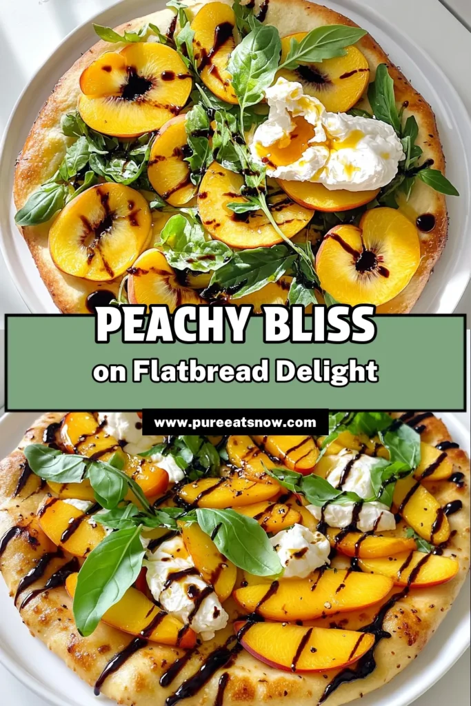 Indulge in the flavors of summer with this delicious Peach Burrata Flatbread recipe! This easy-to-make dish combines sweet peaches, creamy burrata, and peppery arugula on a crispy flatbread, drizzled with honey and balsamic glaze. Perfect for a quick lunch or a delightful appetizer, this recipe will impress your guests. Click through to discover how to make it and elevate your culinary game! #PeachBurrata #FlatbreadRecipe #SummerEats #EasyRecipes