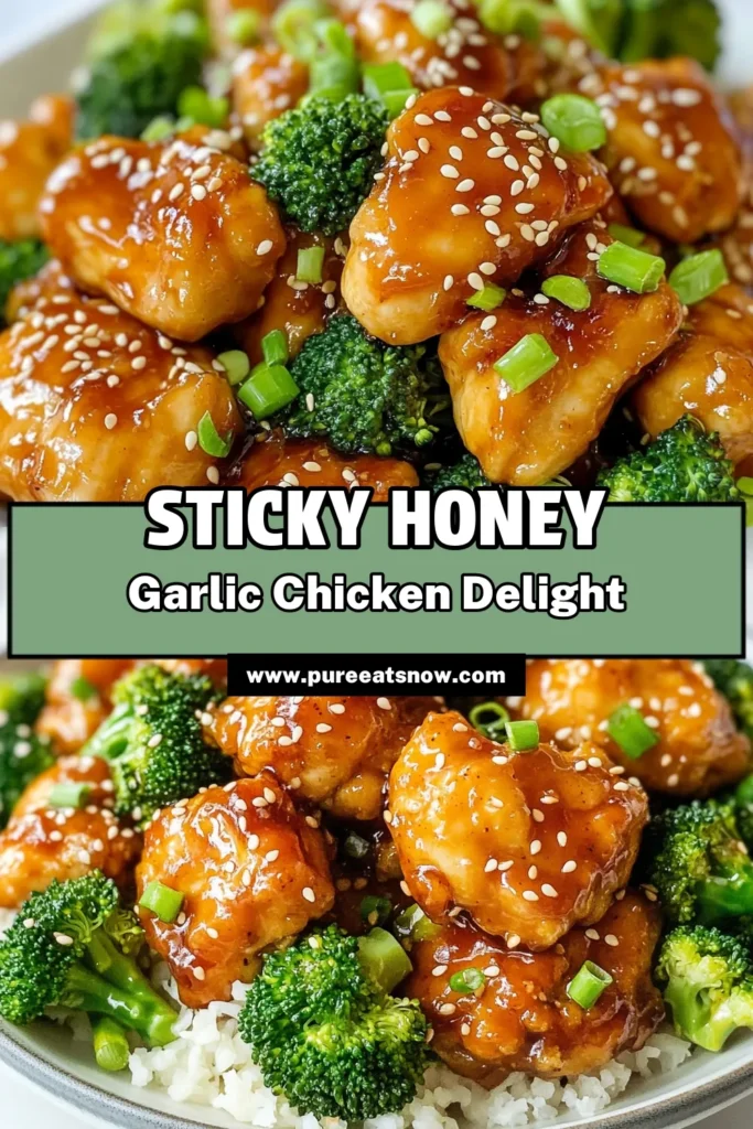 Savor the deliciousness of honey garlic chicken with this easy and flavorful sweet and savory chicken recipe. Combining garlic and honey chicken with fresh broccoli, this chicken and broccoli stir fry is perfect for a quick and satisfying dinner. Perfect for busy weeknights, this simple dish will become your go-to easy chicken dinner recipe. Try it tonight and enjoy! #HoneyGarlicChicken #EasyDinner #ChickenAndBroccoli #StirFryRecipes