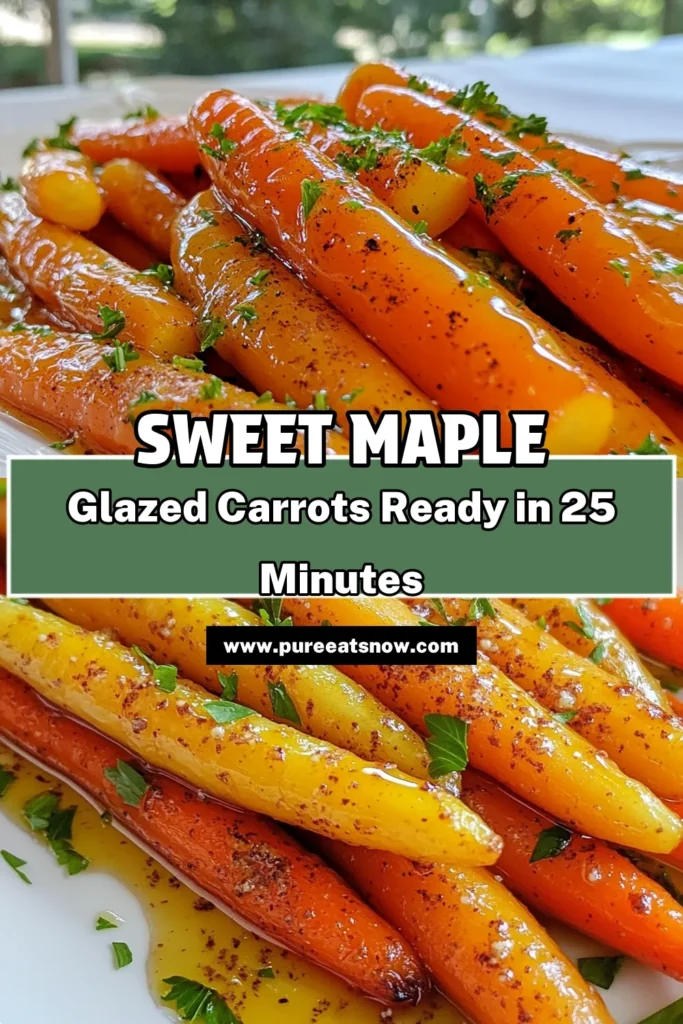 Elevate your meals with this delicious Maple Glazed Carrots recipe! These easy maple carrots are a perfect healthy carrot side dish that pairs wonderfully with any main course. Made with roasted carrots and pure maple syrup, this dish is not only flavorful but also simple to prepare. Impress your family and friends with this tasty addition to your dining table. Save this recipe for your next meal! #MapleGlazedCarrots #HealthySideDish #EasyCarrotRecipes #VegetableRecipes