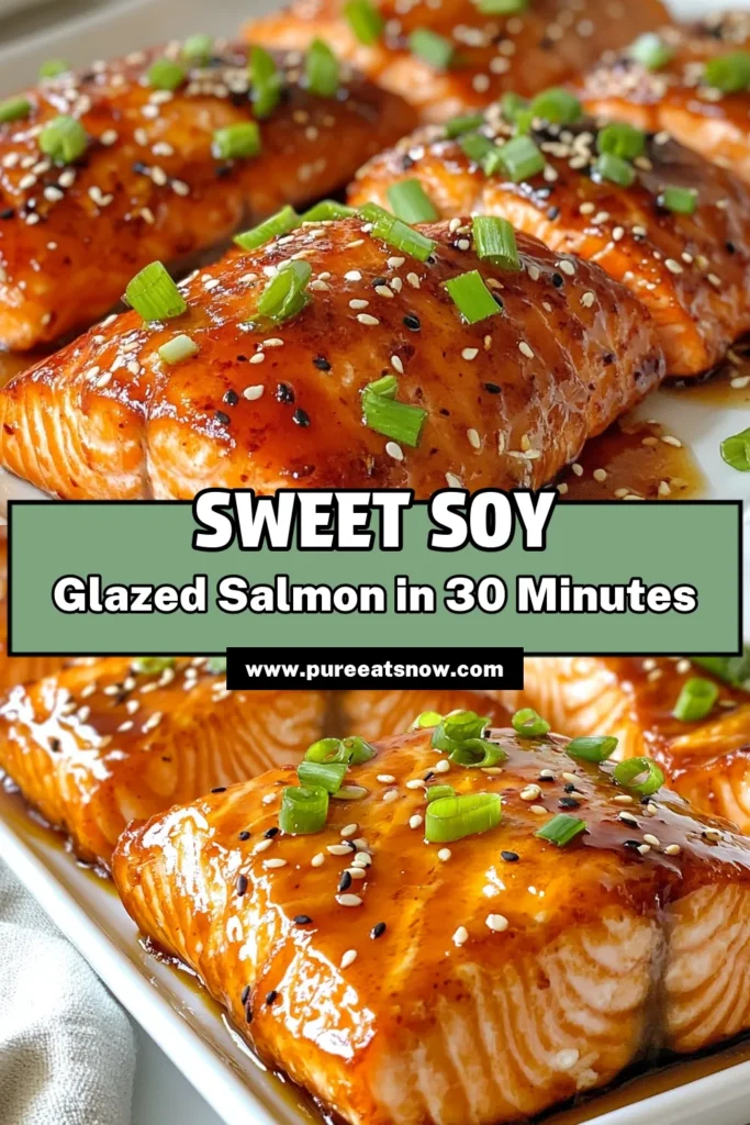Discover the deliciousness of sweet soy glazed salmon with this easy honey garlic salmon recipe. Marinated salmon fillets soaked in a flavorful blend of soy sauce, honey, and sesame oil create the perfect baked salmon with sesame oil dish. Impress your family with this effortless salmon dinner recipe that’s ready in under an hour. Click to save and try it tonight! #SweetSoyGlazedSalmon #HoneyGarlicSalmon #EasySalmonDinner #MarinatedSalmonFillets