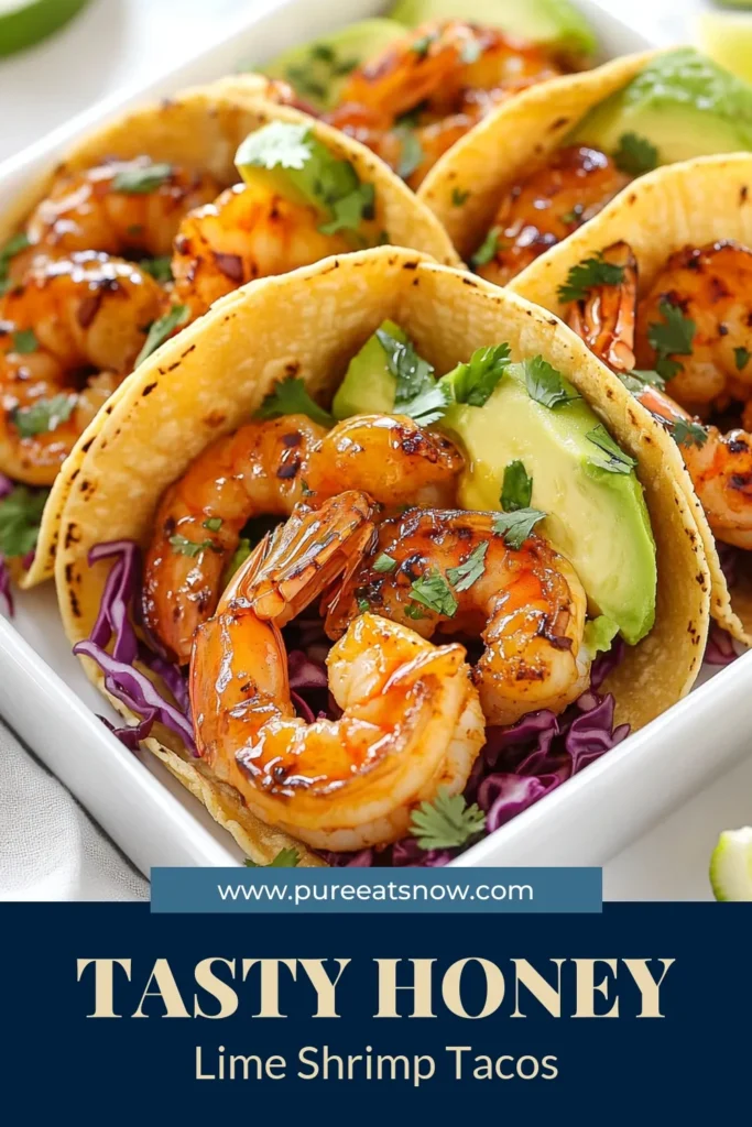 Craving a delicious meal that’s quick to make? Try these honey lime shrimp tacos! This easy shrimp taco recipe features marinated shrimp grilled to perfection, wrapped in warm corn tortillas, and topped with fresh avocado and cabbage. Perfect for a healthy taco night, these quick shrimp tacos are sure to impress. Save this recipe for your next family dinner! #HoneyLimeShrimpTacos #ShrimpTacoRecipe #HealthyTacoRecipes #EasyLimeShrimpTacos