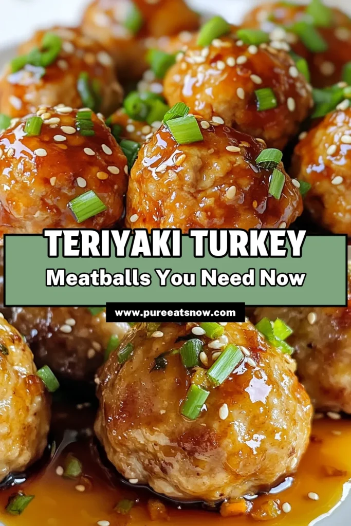 Savor the deliciousness of Teriyaki Turkey Meatballs with this easy ground turkey meatballs recipe! Packed with flavor and made healthier, these homemade teriyaki sauce-coated meatballs are perfect for a family dinner. Using panko bread crumbs for a light texture, these healthy turkey meatballs are a hit! Try them today and enjoy a satisfying meal. Save this recipe for later! #TeriyakiTurkeyMeatballs #HealthyEating #HomemadeSauce #GroundTurkeyRecipes