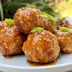 - 1 lb ground turkey - 1/4 cup breadcrumbs - 2 cloves garlic, minced - 1 egg, lightly beaten - 2 tablespoons fresh parsley, chopped - Salt and pepper to taste The main ingredients form the heart of your meatballs. Ground turkey is lean and healthy. It keeps the meatballs moist, especially when mixed well. Breadcrumbs add a nice texture. They help hold the meatballs together. Garlic brings a punch of flavor. You can adjust the amount to suit your taste. The egg acts as a binder, making the meatballs firm. Parsley adds freshness and a pop of color. Don’t forget to season with salt and pepper! - 1/4 cup honey - 1/4 cup low-sodium soy sauce - 1 tablespoon rice vinegar - 1 teaspoon cornstarch (optional, for thickening) The sauce is what makes these meatballs shine. Honey gives a sweet flavor that balances the salt from soy sauce. Low-sodium soy sauce keeps it tasty without too much salt. Rice vinegar adds a little zing to the sauce. If you want a thicker sauce, mix cornstarch with water. It will help the sauce cling to the meatballs better. This combination of sweet and savory makes every bite delightful! {{ingredient_image_1}} 1. Preheat oven and prepare baking sheet: Start by setting your oven to 400°F (200°C). Line a baking sheet with parchment paper. This helps the meatballs not stick and makes cleanup easy. 2. Combine meatball ingredients: In a large bowl, mix together the ground turkey, breadcrumbs, grated Parmesan cheese, minced garlic, beaten egg, chopped parsley, salt, and pepper. Use your hands or a spoon to get everything blended well. The mixture should be moist but not too wet. 3. Forming meatballs and baking: Take the turkey mixture and roll it into 1-inch meatballs. Place them on the baking sheet, leaving some space between each one. Bake for 20-25 minutes. The meatballs should be golden brown and reach an internal temperature of 165°F (74°C). 4. Making the honey garlic sauce: While the meatballs bake, grab a small saucepan. Combine honey, soy sauce, and rice vinegar in it. Heat this over medium heat until it simmers. For a thicker sauce, mix cornstarch with a tablespoon of cold water. Add this to the sauce and stir until it thickens. Then, remove it from heat. 5. Coating meatballs with sauce: Once the meatballs are done, put them in a large bowl. Drizzle the honey garlic sauce over them. Toss gently to coat each meatball evenly with the sauce. 6. Serving suggestions: Serve these meatballs warm. For a nice touch, sprinkle sesame seeds and sliced green onions on top. They pair well with rice or noodles. Enjoy a flavorful meal that is easy to make! To keep your meatballs moist, use ground turkey with some fat. I like to mix in breadcrumbs and Parmesan cheese. These help with moisture too. You can bake or fry your meatballs. Baking is easier and less messy. It gives a nice brown color. Frying can add crunch but needs more oil. Choose what you like! You can change the sweetness of the sauce. If you want it sweeter, add more honey. For less sweetness, use less honey or more soy sauce. If you like a thicker sauce, use cornstarch. Mix it with water to make a slurry. Add it to the sauce while it simmers, and stir until it thickens. If you want to try different proteins, use ground chicken or beef. They work well with the same recipe. For a dairy-free option, skip the Parmesan cheese. You can use nutritional yeast instead. It adds a nice flavor without the dairy! Pro Tips Use Fresh Ingredients: Always opt for fresh garlic and parsley for the best flavor. Fresh ingredients enhance the overall taste and aroma of your meatballs. Don’t Overmix: When combining the ingredients for the meatballs, mix just until everything is incorporated. Overmixing can result in tough meatballs. Check Internal Temperature: Use a meat thermometer to ensure your turkey meatballs reach an internal temperature of 165°F (74°C) for safe consumption and optimal juiciness. Experiment with Seasonings: Feel free to add different herbs or spices, such as oregano or crushed red pepper, to the meatball mixture for a unique flavor twist. {{image_2}} You can change up the flavor of honey garlic turkey meatballs in fun ways. - Spicy honey garlic meatballs: Add red pepper flakes or sriracha to the sauce. This gives a nice kick. You can also mix chopped jalapeños into the meatball mix for added heat. - Asian-inspired twists: Swap soy sauce with teriyaki sauce for a sweeter taste. You can also add ginger to the meatball mix for a fresh, zesty flavor. Honey garlic turkey meatballs fit well with many sides. - Meatballs with rice or noodles: Serve your meatballs over white rice or noodles. This absorbs the sauce and adds a great texture. You can use jasmine rice or soba noodles for a unique touch. - Appetizer options: These meatballs make great appetizers. Serve them on toothpicks with extra sauce for dipping. You can also pair them with veggie sticks for a fresh bite. Make these meatballs even better for kids. - Reducing spice levels: Keep the dish mild by leaving out spicy ingredients. Use only honey and soy sauce for a sweeter taste. Kids love that! - Creative serving ideas: Shape the meatballs into fun forms. You can make mini sliders by placing them on small buns. Kids will enjoy building their own sandwiches! Store leftover honey garlic turkey meatballs in an airtight container. This keeps them fresh and tasty. Make sure to cool them to room temperature before sealing. They can last in the fridge for up to three days. When ready to eat, check for any signs of spoilage before enjoying. To freeze meatballs, place them in a single layer on a baking sheet. Freeze them for about two hours until firm. After freezing, transfer them to a freezer bag. Label the bag with the date. They will stay good for up to three months. When you are ready to cook them, thaw in the fridge overnight. Reheat meatballs in the oven or on the stovetop. For the oven, set it to 350°F (175°C). Place meatballs on a baking dish and cover with foil. Heat for about 15 minutes. For stovetop, add a little water to a pan and cover. Heat until warmed through. This keeps the meatballs moist and tender. Avoid using the microwave as it can dry them out. How long to cook turkey meatballs? You should cook turkey meatballs for 20-25 minutes. Bake them at 400°F (200°C). Check that they reach 165°F (74°C) inside. This ensures they are safe to eat and juicy. Can I use ground chicken instead? Yes, you can use ground chicken. It works well and is similar to ground turkey. The flavor will change slightly, but it still tastes great. Both options are healthy and delicious. Caloric breakdown per serving Each serving has about 250 calories. This includes protein from turkey and fat from cheese. The honey adds some sugar, making them sweet and tasty. Health benefits of turkey Turkey is a lean protein. It has fewer calories and fat than beef. It is also rich in vitamins and minerals. These include B vitamins, zinc, and iron, which are good for your body. How to adjust sauce consistency? To change the sauce thickness, you can add cornstarch. Mix it with cold water first. Then stir it into the sauce as it heats. For a thinner sauce, just skip the cornstarch. Alternatives to honey and soy sauce? You can use maple syrup instead of honey. For soy sauce, try coconut aminos or tamari. Both options will still give you a sweet and savory flavor. In this blog post, we explored how to make delicious turkey meatballs. We covered key ingredients, like ground turkey and honey garlic sauce. I shared step-by-step instructions for preparation and cooking. We discussed tips to keep meatballs moist and even suggested variations to fit your taste. Remember, you can easily store or freeze leftovers for later. Keep experimenting to find your favorite blend of flavors. Enjoy your cooking journey with these turkey meatballs and impress your family at the dinner table!