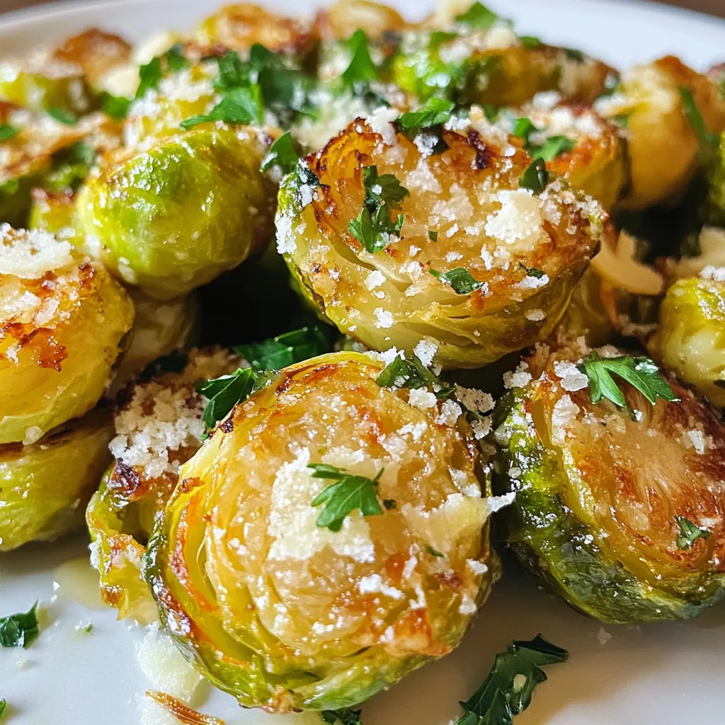 Crispy Garlic Parmesan Brussels Sprouts Delight