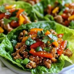 - 1 pound ground chicken - 1 tablespoon olive oil - 1 red bell pepper, diced - 1 cup shredded carrots - 3 green onions, sliced - 1/4 cup sweet chili sauce - 1 tablespoon soy sauce - 1 tablespoon rice vinegar - 1 teaspoon minced garlic - 1 teaspoon ginger powder - Lettuce leaves (iceberg or romaine) These ingredients form the base of your wraps. Ground chicken gives a juicy bite. The red bell pepper adds color and crunch. Shredded carrots bring sweetness and texture. Green onions offer a mild onion flavor, making each bite fresh. - Chopped cilantro - Sesame seeds Cilantro adds a fresh taste. Sesame seeds give a nice crunch. Feel free to skip them or add your favorites. - Large skillet - Wooden spoon - Mixing bowl A large skillet is key for cooking the chicken. A wooden spoon helps break up the meat. The mixing bowl is perfect for combining sauces. With these tools, you can cook and mix easily. {{ingredient_image_1}} Start by heating one tablespoon of olive oil in a large skillet. Use medium heat for this. Once the oil is hot, add one pound of ground chicken. Break it apart with a wooden spoon as it cooks. Stir often until it is fully browned. This takes about five to seven minutes. Make sure there is no pink left in the meat. Next, add the diced red bell pepper, shredded carrots, and sliced green onions to the skillet. Stir-fry the mixture for about three to four minutes. You want the vegetables to become tender but still crisp. Stir often to ensure even cooking. The colors should brighten and the aroma will fill your kitchen. In a small bowl, combine the sweet chili sauce, soy sauce, rice vinegar, minced garlic, and ginger powder. Mix well until smooth. Pour this sauce over the chicken and vegetable mixture in the skillet. Stir everything together thoroughly. Cook for an additional two to three minutes, allowing the flavors to blend. The sauce will thicken slightly and coat the chicken and veggies nicely. For lettuce wraps, I like to use iceberg or romaine. Iceberg gives a nice crunch, while romaine adds some flavor. Look for fresh and crisp leaves. Avoid any wilted or brown edges. You want whole leaves that hold well. When you pick them, check their weight. Heavier leaves are usually fresher. Always wash the lettuce before using. This step removes dirt and helps keep your meal safe. When cooking ground chicken, use medium heat. This helps to brown the meat without burning it. Break the meat apart with a wooden spoon. This keeps it from clumping together. Make sure to cook it until it's no longer pink. This step is key for food safety. Stir the chicken often to cook evenly. Adding vegetables early helps keep the chicken moist and adds flavor. You can boost the flavor of your sweet chili chicken in many ways. Try adding more garlic for a stronger taste. Fresh herbs like cilantro or basil can brighten up the dish. A squeeze of lime juice adds a zesty touch. If you want heat, add sliced chili peppers or a dash of hot sauce. For a nutty flavor, sprinkle some chopped peanuts or cashews on top. These ideas can make your lettuce wraps even more delicious! Pro Tips Choose the Right Lettuce: Opt for sturdy lettuce like romaine for better support of the filling, or use iceberg for a classic crunch. Customize Your Sauce: Feel free to adjust the sweetness or spice level of the sauce by adding more chili sauce or a dash of hot sauce. Prep Ahead: You can prepare the chicken filling in advance and store it in the refrigerator for up to 3 days, making quick meals easy. Garnish for Flavor: Don't skip the garnishes! Fresh cilantro and sesame seeds add not only flavor but also visual appeal to your wraps. {{image_2}} You can easily make these wraps vegetarian. Use cooked quinoa or lentils instead of ground chicken. These options add texture and protein. You can also use mushrooms for a meaty bite. For a vegan sauce, swap sweet chili sauce with a homemade version using maple syrup and chili flakes. If you want to try different proteins, turkey works well. Ground turkey has a mild flavor that pairs great with sweet chili sauce. Tofu is another fantastic choice. Use firm or extra-firm tofu, diced and sautéed until golden. This adds a nice crunch and absorbs flavors well. To enhance the flavor, add water chestnuts for crunch. They bring a nice texture to the wraps. You might also try adding a splash of lime juice. This brightens up the dish nicely. Fresh herbs like basil or mint can make your wraps more fragrant and tasty. Feel free to experiment and find your perfect mix! To keep your sweet chili chicken fresh, store leftovers in an airtight container. Make sure to cool the chicken mixture before sealing. This helps prevent excess moisture, which can make it soggy. You can keep it in the fridge for up to three days. If you have leftover lettuce, store it separately to maintain its crispness. When ready to eat, reheat the chicken mixture on the stove. Place it in a skillet over medium heat. Stir often until it's heated through. You can also use a microwave. Heat in 30-second intervals, stirring each time. This way, you avoid hot spots and ensure even heating. You can freeze the chicken mixture if you want to save it for later. Use a freezer-safe container or bag. Be sure to label it with the date. The chicken can last up to three months in the freezer. To thaw, move it to the fridge overnight. Reheat it on the stove before serving. Enjoy your wraps fresh! Yes, you can use other sauces. Teriyaki or hoisin sauce works well too. These sauces add unique flavors to the chicken. You can mix sauces to find what you like best. Just keep the sweetness in mind. Sweet chili sauce gives a nice balance. Iceberg and romaine are the best choices for wraps. Iceberg has a nice crunch and holds the filling well. Romaine is also sturdy, plus it has a bit of a sweet taste. Both lettuces add a fresh feel to your dish. You can also try butter lettuce for a softer wrap. To add spice, try adding sriracha or chili flakes. You can mix these into the sauce. Start small and taste as you go. If you want more heat, add extra ginger or even jalapeños. This way, you can control how spicy it gets. Sweet chili chicken lettuce wraps are simple and fun to make. We covered the main ingredients, cooking steps, and tips to up your flavor game. Whether you're going vegetarian or trying different proteins, there's a wrap for you. Always store leftovers properly for future meals. I hope you feel ready to create a delicious dish that everyone will enjoy. With these tips, you can make tasty wraps that stand out. Enjoy cooking and experimenting with this easy recipe!