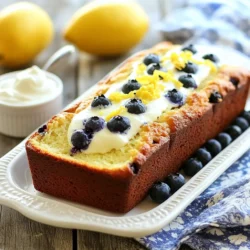 For this Lemon Blueberry Greek Yogurt Loaf, you need the following: - 1 cup all-purpose flour - 1 teaspoon baking powder - 1/2 teaspoon baking soda - 1/4 teaspoon salt - 1 cup Greek yogurt (plain, preferably non-fat) - 1/2 cup granulated sugar - 2 large eggs - Zest of 1 lemon - 1/4 cup fresh lemon juice - 1 teaspoon vanilla extract - 1 cup fresh blueberries (or frozen, if out of season) - 2 tablespoons butter, melted You can swap some ingredients if needed: - Use whole wheat flour for added fiber. - Substitute honey or maple syrup for granulated sugar. - Egg substitutes can include flaxseed meal or applesauce for vegan options. - For a different flavor, try using lime juice instead of lemon juice. - You can use non-dairy yogurt for a dairy-free version. Choosing the best ingredients matters for great taste. Here are some tips: - Use fresh blueberries whenever possible for better flavor. - Look for ripe lemons with smooth skin for more juice and zest. - Select a high-quality Greek yogurt for creaminess and tang. - Check the expiration date on baking powder and soda for effectiveness. - Always sift your flour to avoid lumps and ensure even baking. {{ingredient_image_1}} Start by preheating your oven to 350°F (175°C). This step is key. While it heats, grease a standard loaf pan with butter. You can also line it with parchment paper. This helps the loaf come out easily. In a large bowl, take your Greek yogurt and granulated sugar. Blend them together until smooth. Next, add two large eggs, lemon zest, lemon juice, vanilla extract, and melted butter. Whisk this mixture well. You want it to be fully combined and smooth. Now, take a medium bowl. Whisk together the all-purpose flour, baking powder, baking soda, and salt. This mixture should be light and fluffy. Once mixed, set it aside for later use. Gradually add the dry mixture to the wet ingredients. Stir gently until just combined. It’s okay if you see a few lumps. Now, fold in your blueberries carefully. You don’t want to break them. Pour the batter into your prepared loaf pan. Smooth the top with a spatula. Bake for 55-65 minutes. Use a toothpick to check if it’s done. If the top browns too fast, cover it lightly with foil. Once baked, let it cool in the pan for about 10 minutes. Then, transfer it to a wire rack to cool completely. To get the best texture, use room temperature ingredients. Cold eggs or yogurt can affect how the batter mixes. Always mix the wet and dry ingredients gently. Stir just until combined. This keeps your loaf light and fluffy. One common mistake is overmixing the batter. This can lead to a dense loaf. Another mistake is not measuring the flour correctly. Use the spoon-and-level method for best results. Also, don’t skip the zest. It adds bright flavor. Serve the loaf fresh for the best taste. Slice it and add a dollop of Greek yogurt on the side. You can also garnish with fresh blueberries and lemon zest for a pretty touch. It’s perfect for breakfast, brunch, or as a snack. Enjoy it with a nice cup of tea or coffee! Pro Tips Fresh Ingredients: Use fresh blueberries for the best flavor and texture. If using frozen, make sure they are not thawed to prevent excess moisture in the batter. Don’t Overmix: When combining the wet and dry ingredients, mix just until incorporated. Overmixing can lead to a dense loaf. Check for Doneness: Start checking the loaf for doneness at the 55-minute mark. An inserted toothpick should come out clean, with a few moist crumbs being acceptable. Cooling Time: Allow the loaf to cool in the pan for at least 10 minutes before transferring to a wire rack. This helps maintain its structure and prevents it from breaking apart. {{image_2}} You can easily change the flavors of this loaf. Try using vanilla yogurt instead of plain. This swap gives a sweeter taste. You can also use almond flour for a nutty hint. If you want a tropical twist, add mashed bananas. They pair well with lemon and blueberries! To make this loaf gluten-free, use a good gluten-free flour blend. Many blends work well in baking. Just make sure it has xanthan gum for the right texture. This option keeps the loaf soft and tasty without gluten. Spices can elevate your loaf’s flavor. A pinch of cinnamon or nutmeg adds warmth. For extra crunch, mix in chopped nuts like walnuts or pecans. They add texture and a nice contrast to the soft loaf. This way, you can customize your treat to match your taste! To keep your Lemon Blueberry Greek Yogurt Loaf fresh, store it in an airtight container. This helps keep the moisture in. You can also wrap the loaf tightly in plastic wrap. Make sure to store it at room temperature. Enjoy it within three days for the best taste and texture. If you want to save some for later, freezing works great! First, let the loaf cool completely. Then, slice it into pieces for easy serving. Wrap each slice in plastic wrap. Place the wrapped slices in a freezer-safe bag or container. You can store it in the freezer for up to three months. When you're ready to enjoy your frozen loaf, take out a slice. Unwrap it and place it on a plate. You can microwave it for about 20-30 seconds. If you prefer, you can also toast it in a toaster oven. This will give it a nice, warm texture and flavor. Enjoy your treat! Yes, you can use frozen blueberries. They work well in this loaf. Just make sure to add them directly from the freezer. This helps keep the batter cool. It also stops the berries from breaking apart. If you use frozen blueberries, bake the loaf a few minutes longer. To cut down on sweetness, reduce the sugar. Try using only 1/3 cup of sugar instead of 1/2 cup. You can also use a sugar substitute. Just make sure it measures like sugar. Adding more lemon juice can help balance the taste too. A bit of salt can enhance flavors without adding sweetness. You can use sour cream as a great substitute for Greek yogurt. Plain yogurt also works well. If you want a dairy-free option, try almond or coconut yogurt. These substitutes will change the flavor slightly but still keep the loaf moist. Adjust the moisture level by reducing other liquids if needed. In this blog post, I covered the key ingredients for your recipe, including substitutions and tips for quality. I walked you through step-by-step instructions for baking the loaf and shared helpful tips to achieve the perfect texture. You also learned about delicious variations and storage methods. Remember, the right ingredients and techniques make all the difference in your baking. Experiment with flavors and make this recipe your own. Happy baking!
