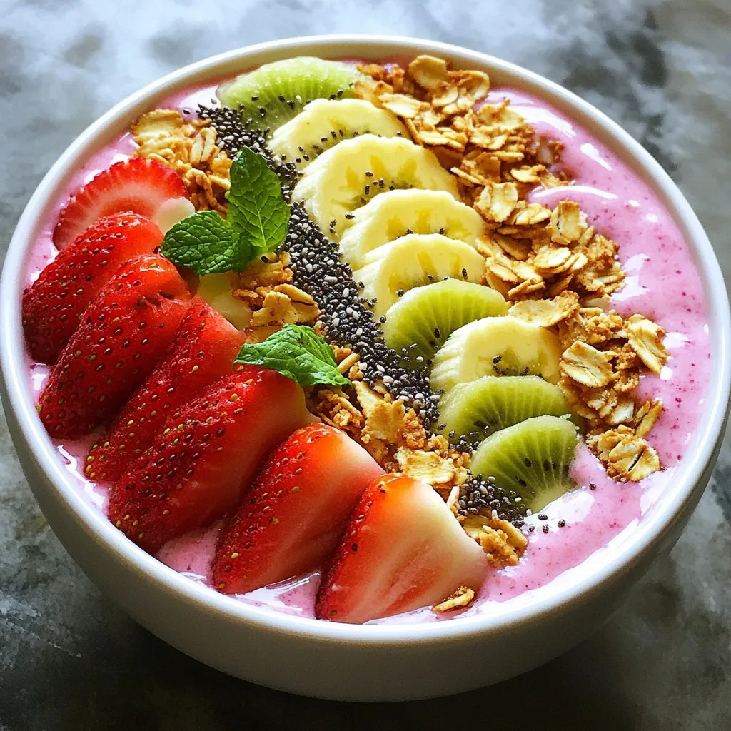 Strawberry Kiwi Smoothie Bowl Refreshing and Simple Snack