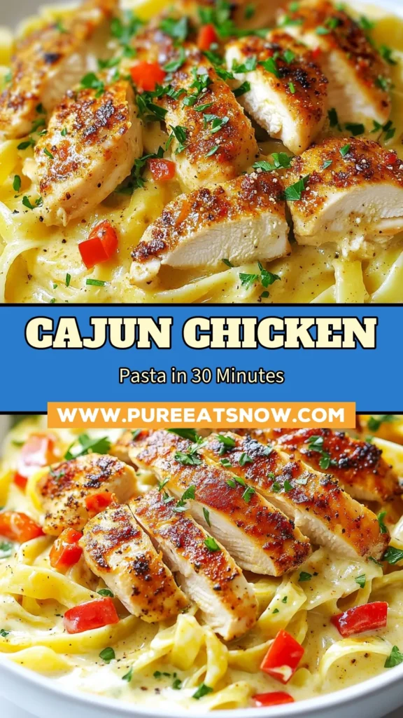 Indulge in this delicious Cajun chicken pasta recipe that's sure to impress! This creamy chicken pasta dish combines tender chicken in a homemade Cajun sauce with perfectly cooked pasta for a one-pot creamy pasta experience. Perfect for busy weeknights, this easy Cajun pasta can be on your table in just 30 minutes. Save this recipe now for a flavorful dinner option! #CajunChickenPasta #CreamyPasta #OnePotPasta #EasyRecipes