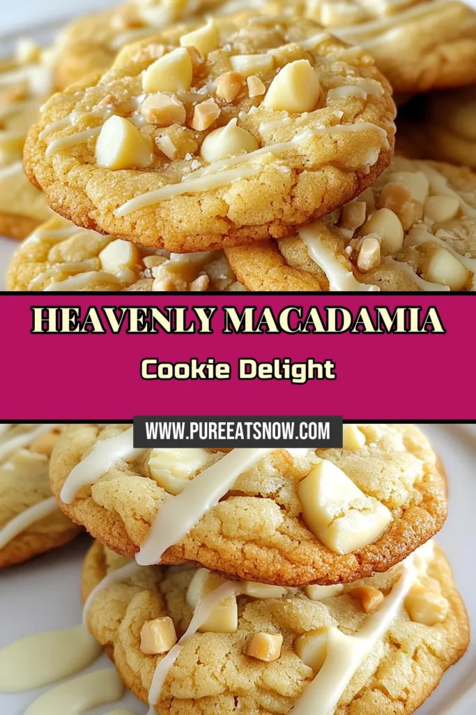 Indulge in these Macadamia White Chocolate Cookies! Soft and chewy, these homemade macadamia nut cookies are the perfect treat for any occasion. With the sweetness of white chocolate and a hint of coconut, they're an irresistible twist on traditional cookies. Try this easy cookie recipe today and delight your taste buds! Save this for your baking inspiration! #MacadamiaWhiteChocolateCookies #EasyCookieRecipes #CoconutMacadamiaCookies #HomemadeCookies