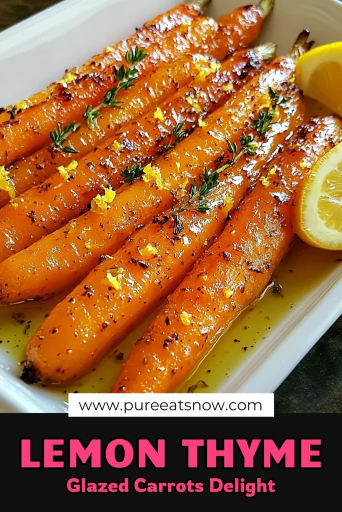Discover the vibrant flavors of lemon thyme roasted carrots! This easy carrot side dish elevates your meals with its healthy roasted vegetable recipes. Perfect for any occasion, our roasted baby carrots recipe features delightful lemon honey carrots for a touch of sweetness. Get ready to impress your guests with this simple, nutritious side! Save this recipe for your next gathering and enjoy a burst of flavor in every bite. #RoastedCarrots #HealthyEating #EasyRecipes #SideDishIdeas