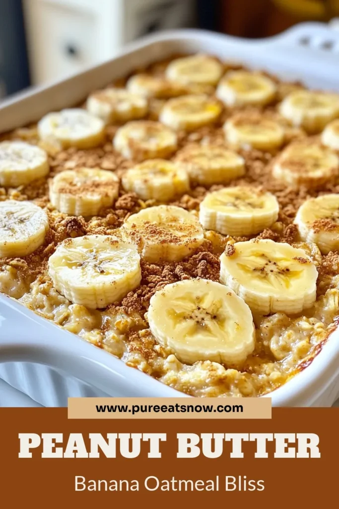 Start your day right with this delicious Peanut Butter Banana Baked Oatmeal! Perfect for healthy breakfast ideas, this baked oatmeal recipe combines peanut butter and bananas for a tasty twist. Packed with nutrients and flavors, it’s a satisfying banana peanut butter dish that everyone will love. Try this oatmeal with nuts for extra crunch! Save this recipe for quick morning meals! #PeanutButterBananaOatmeal #HealthyBreakfastIdeas #BakedOatmeal #OatmealWithNuts
