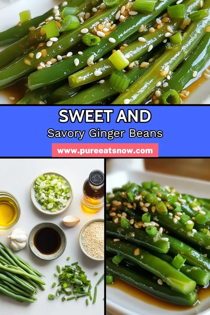 Elevate your meals with this delicious ginger soy green beans recipe! These easy vegetable side dishes boast the perfect blend of fresh ginger, soy sauce, and sesame oil for a flavorful twist. Packed with nutrients, this healthy green bean recipe is quick to prepare and brings color to your plate. Try these ginger soy glazed green beans tonight for a tasty addition to any dinner. Save this recipe to make later! #GingerSoyGreenBeans #HealthyRecipes #VegetableSides #EasyRecipes