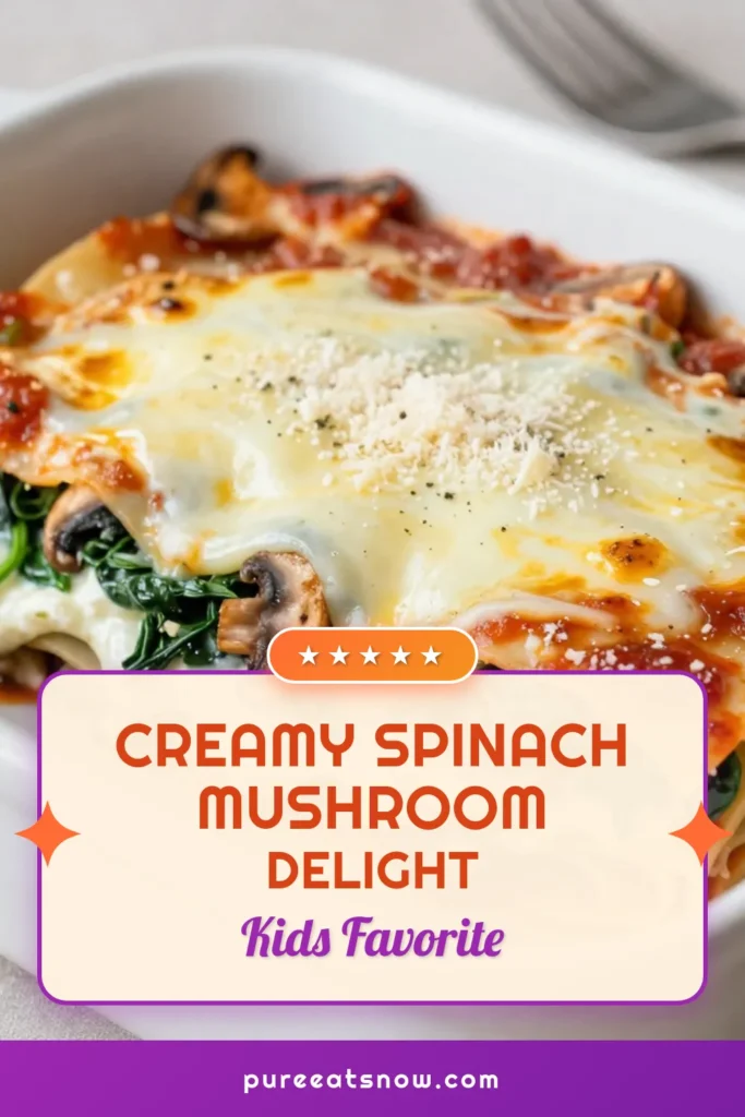 Indulge in this creamy spinach mushroom lasagna, a delightful vegetarian lasagna recipe that combines layers of rich ricotta, fresh spinach, and savory mushrooms. This easy lasagna with ricotta is perfect for a comforting meal any day of the week. With a delicious creamy lasagna recipe that's sure to impress, you'll want to keep this one handy! Save it for your next dinner party! #VegetarianLasagna #CreamyLasagna #EasyLasagna #LasagnaRecipe