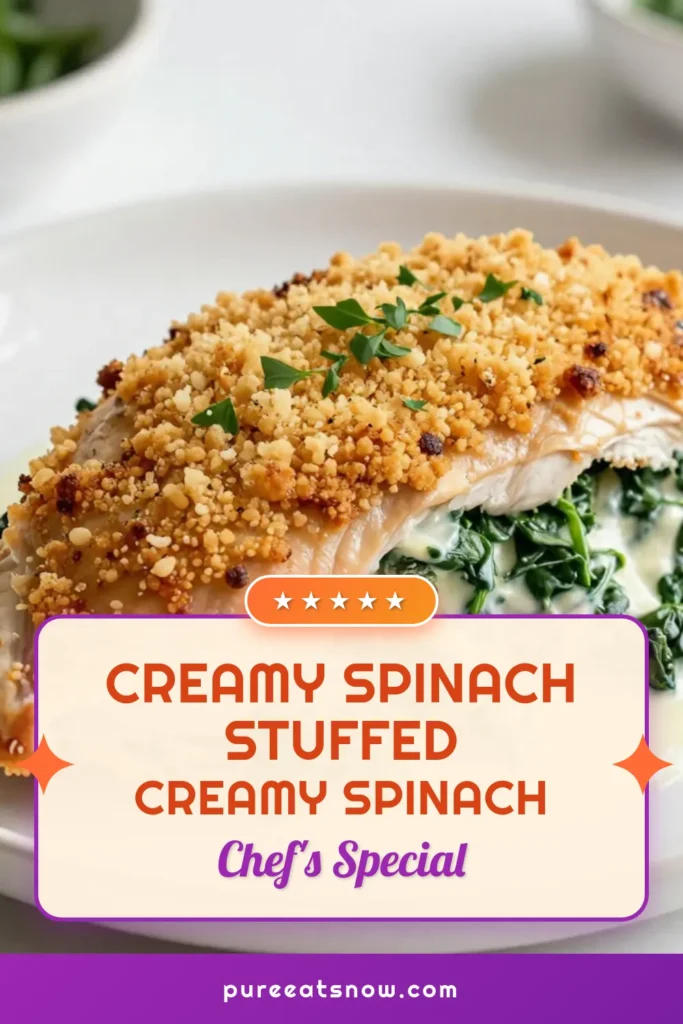 Indulge in this Creamy Spinach Stuffed Chicken Breast recipe that's perfect for a delicious and easy chicken dinner! This spinach stuffed chicken is not only healthy but also packed with creamy goodness. With just a few simple ingredients and quick prep time, you can create a mouthwatering dish the whole family will love. Try this stuffed chicken recipe tonight and impress everyone at your table! Save this for your next meal! #StuffedChickenRecipe #CreamySpinachChickenBreast #HealthyChickenBreastRecipe #EasyChickenDinner