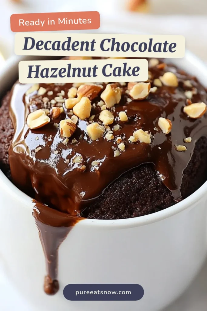 Craving something sweet? Try this easy chocolate hazelnut mug cake that&rsquo;s ready in just minutes! This microwave mug cake recipe combines rich cocoa and creamy chocolate hazelnut spread for a decadent single serving mug cake. Perfect for quick dessert recipes, you&rsquo;ll love how simple it is to enjoy a warm, indulgent treat. Save this recipe for your next sweet craving! #MugCake #ChocolateHazelnut #EasyDesserts #QuickBaking
