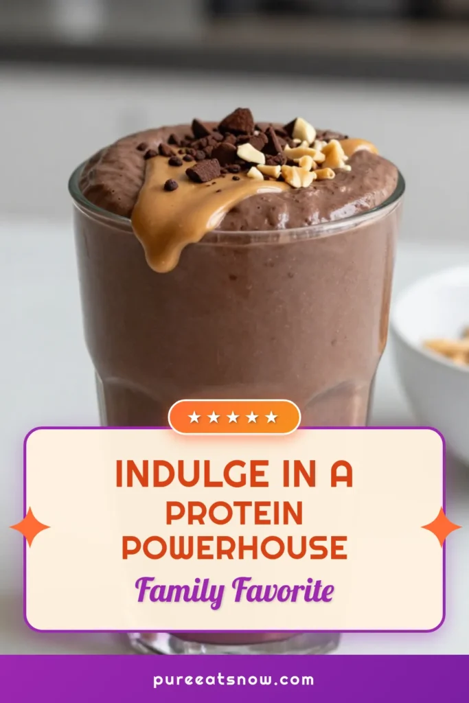 Indulge in a delicious Chocolate Peanut Butter Smoothie that's not only tasty but also protein-packed! This easy Protein-Packed Smoothie Recipe features ripe banana, creamy natural peanut butter, and rich chocolate protein powder, making it a great Vegan Chocolate Smoothie option. Enjoy a Healthy Banana Smoothie that's perfect for breakfast or a post-workout snack. Blend your way to health today! #ChocolatePeanutButterSmoothie #ProteinShake #VeganSmoothie #HealthyRecipes