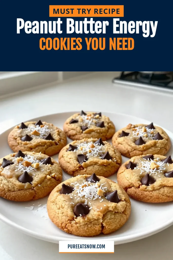 Indulge in these Peanut Butter Chocolate Chip Energy Cookies, the perfect blend of taste and nutrition. This easy cookie recipe features healthy energy cookies packed with creamy peanut butter, dairy-free chocolate chips, and wholesome oats. Ideal for quick vegan snacks, they make a delicious treat for any occasion. Try this simple recipe today and enjoy guilt-free snacking! Save & share! #PeanutButterChocolateChipCookies #HealthyEnergyCookies #QuickVeganSnacks #EasyCookieRecipe