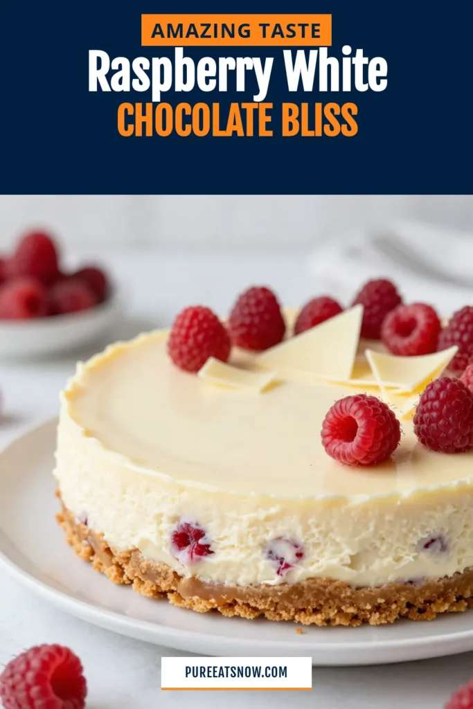 Indulge in the luxurious flavors of Raspberry White Chocolate Cheesecake with this easy no-bake raspberry cheesecake recipe! This Cream Cheese Raspberry Cheesecake combines smooth white chocolate with fresh raspberries for a delightful treat. Perfect for any occasion, this White Chocolate Raspberry Dessert will impress your guests. Don't miss out on this delicious dessert&mdash;save the recipe now! #RaspberryDesserts #CheesecakeRecipe #NoBakeCheesecake #WhiteChocolateDesserts