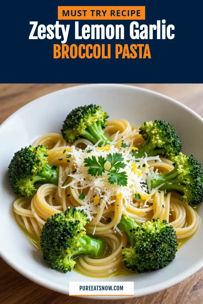 Discover the delightful Lemon Garlic Broccoli Pasta, a quick and tasty dish perfect for busy weeknights! This easy broccoli pasta recipe combines tender pasta with vibrant broccoli, zesty lemon, and fragrant garlic for a delicious vegetarian meal. Enjoy healthy pasta recipes that satisfy your cravings while keeping it light. Try this Lemon Garlic Pasta today and impress your family! Save this recipe for a burst of flavor! #EasyBroccoliPastaRecipe #VegetarianPastaDishes #HealthyPastaRecipes #LemonGarlicPasta