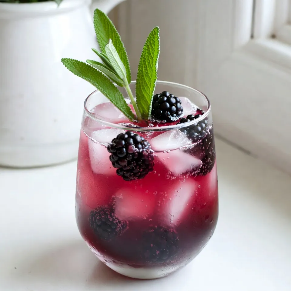 Blackberry Sage Smash Mocktail Refreshing Drink Recipe